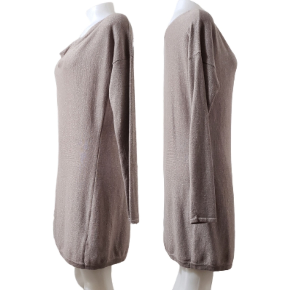 *SOLD*WHBM Slouchy Neck Tan Sweater Dress Cashmere Blend Medium - Picture 2 of 10